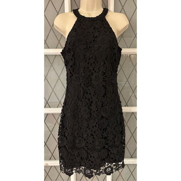 Lulus Love Poem Black Lace Mini Dress Size Medium - Picture 4 of 9